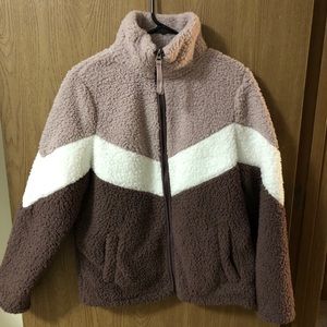 NWT Tri-color Sherpa Zip up